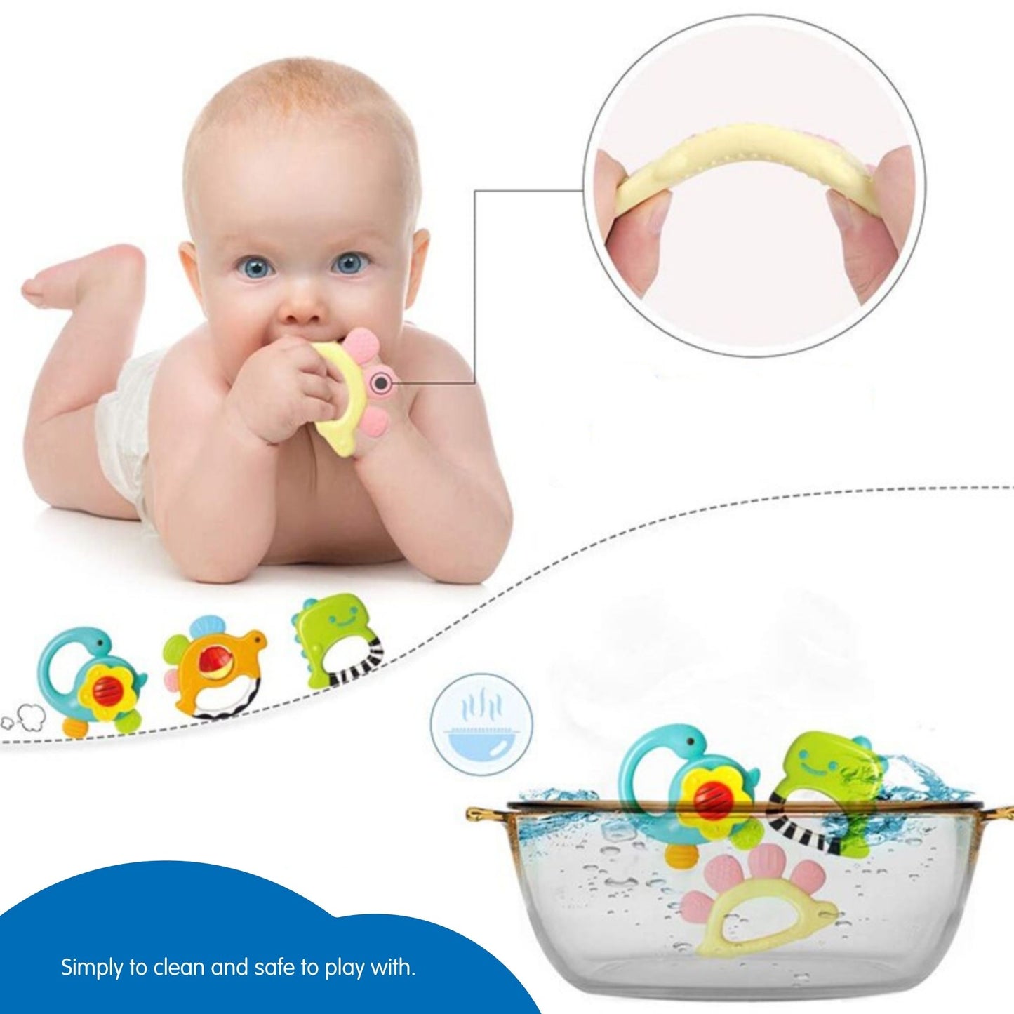 Hola Dinosaur Rattles and Teethers