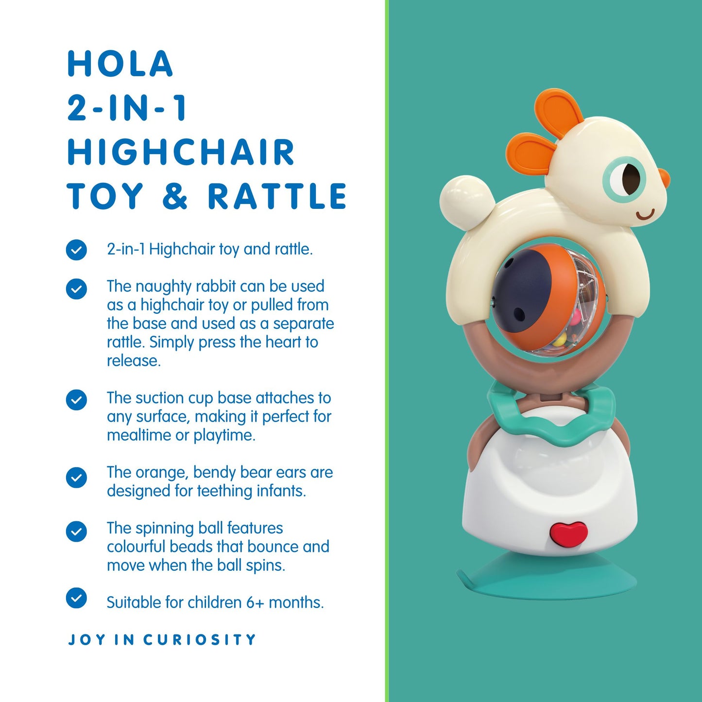 Hola 2-in-1 Highchair Toy – Naughty Rabbit