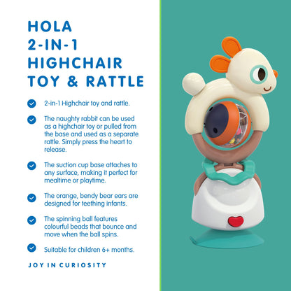 Hola 2-in-1 Highchair Toy – Naughty Rabbit