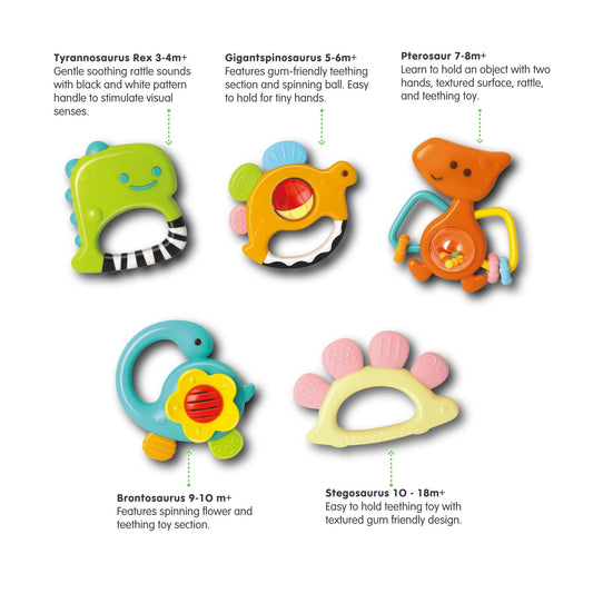 Hola Dinosaur Rattles and Teethers